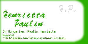 henrietta paulin business card